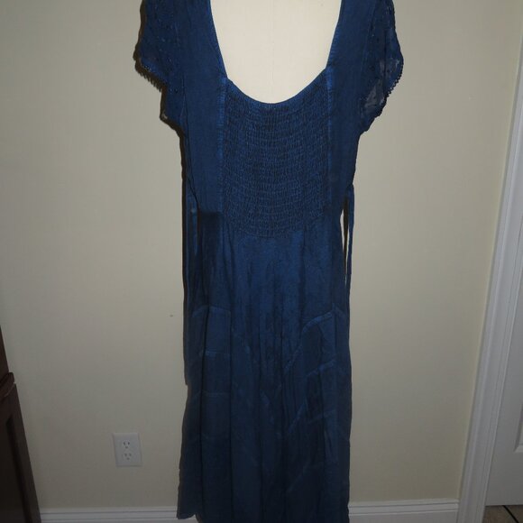 Sakkas Marigold Embroidered Fairy Dress Navy - Picture 4 of 5